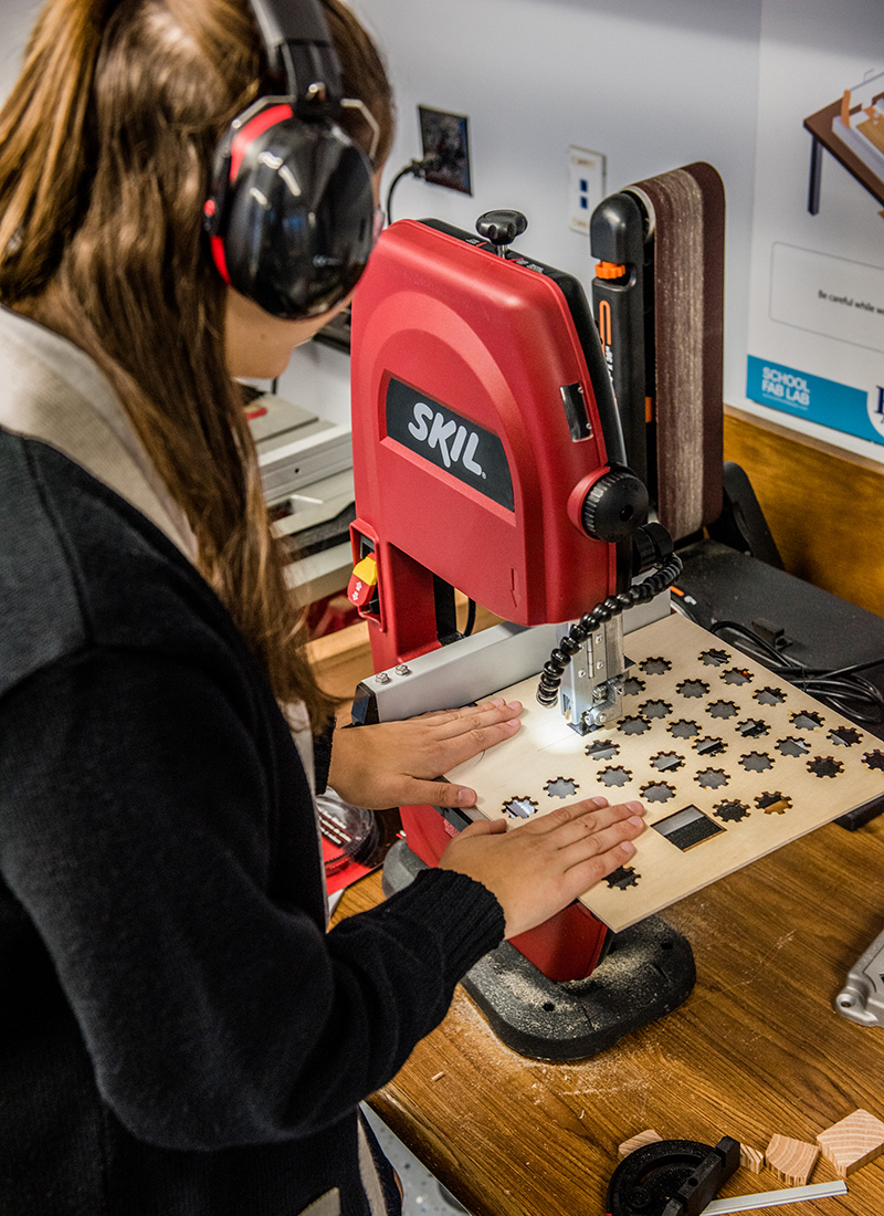 student working in the lab